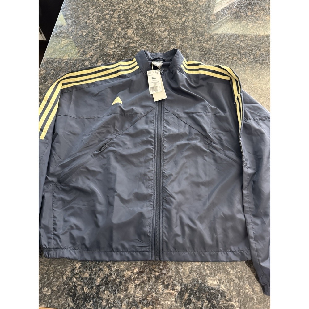 adidas women Tiro 24 Rain Jacket‎ Size XL Navy And Gold
